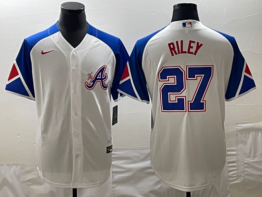 Men's Atlanta Braves Austin Riley White 2023 City Connect Player Jersey