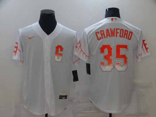 Men's San Francisco Giants Brandon Crawford White 2021 City Connect Replica Jersey