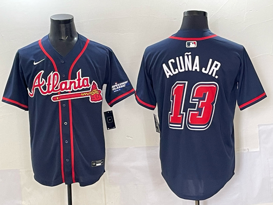 Men's Atlanta Braves Ronald Acuna Jr. Navy 2025 Speedway Classic Alternate Player Jersey