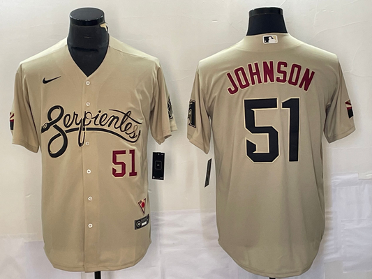 Men's Arizona Diamondbacks Randy Johnson Gold 2021 City Connect Replica Jersey