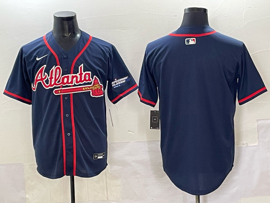 Men's Atlanta Braves Navy 2025 Speedway Classic Alternate Player Jersey