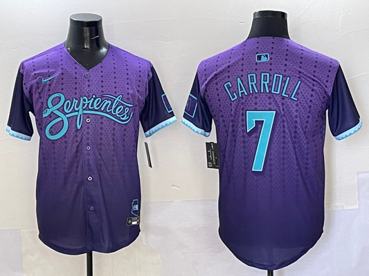 Men's Arizona Diamondbacks Corbin Carroll Purple 2025 City Connect Player Jersey