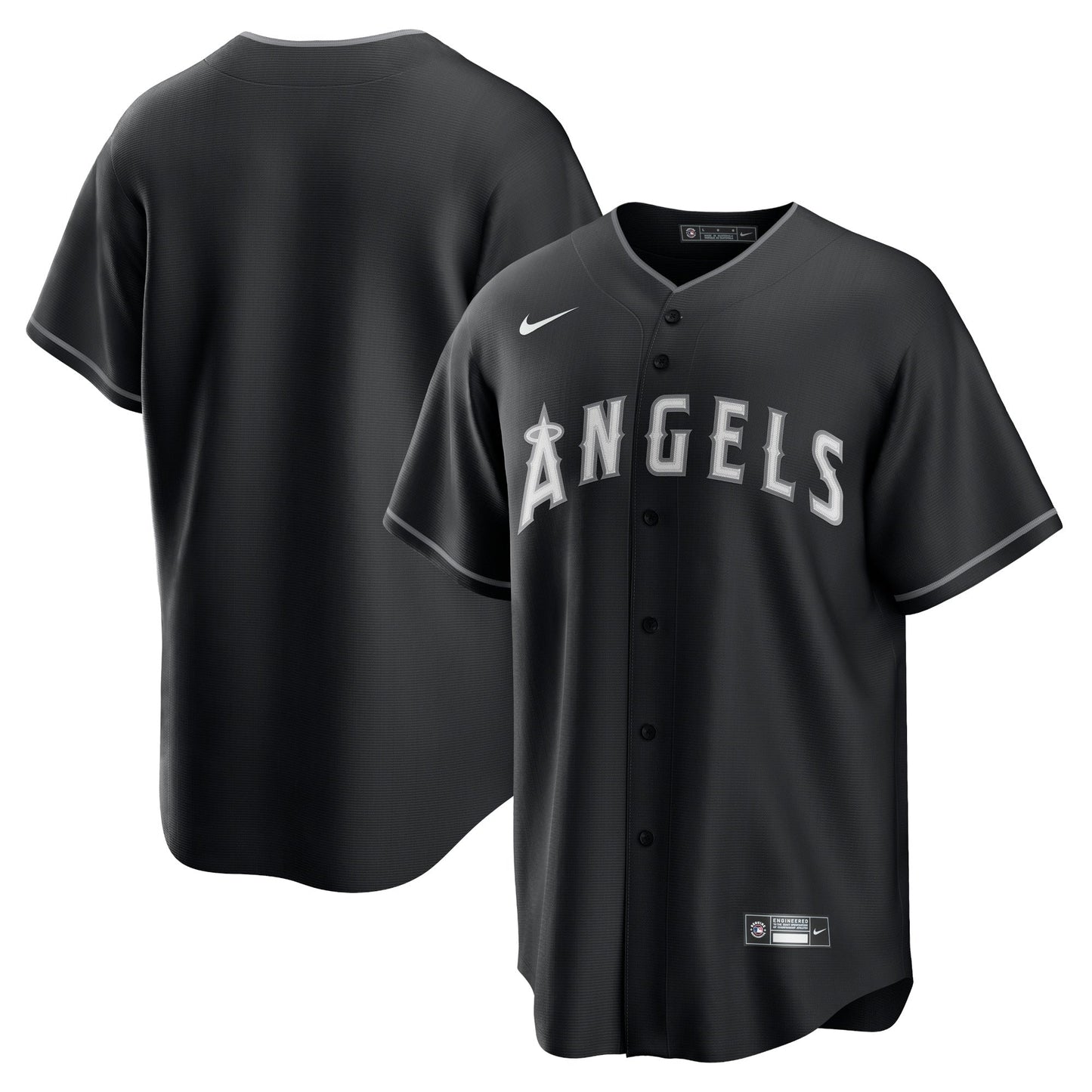 Men's Los Angeles Angels Black Lights Out Replica Jersey
