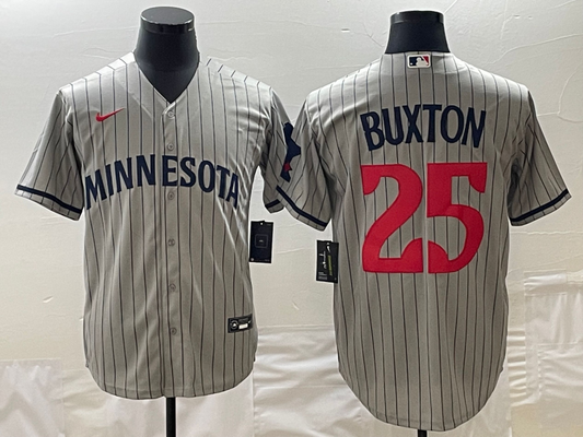 Men's Minnesota Twins  Byron Buxton Gray Road Replica Jersey