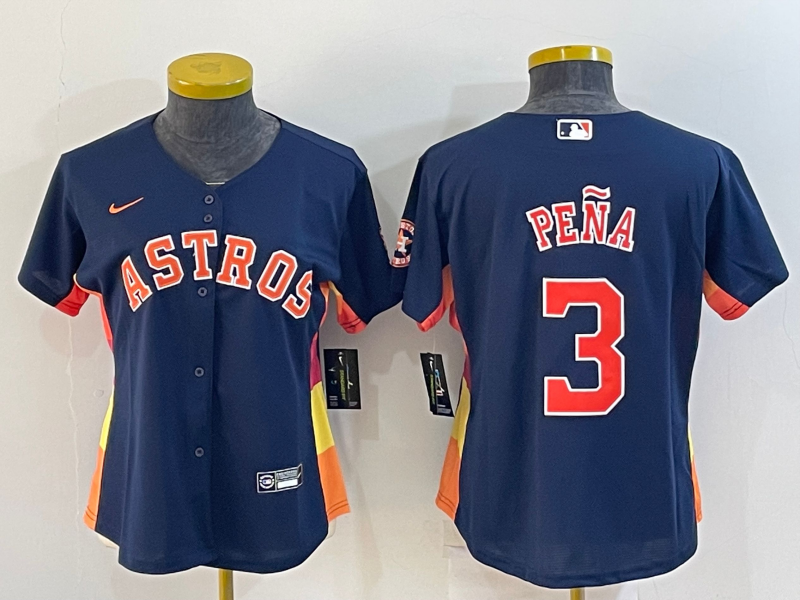 Women's  Jeremy Pena #3 Houston Astros 2022 World Series Player Jersey