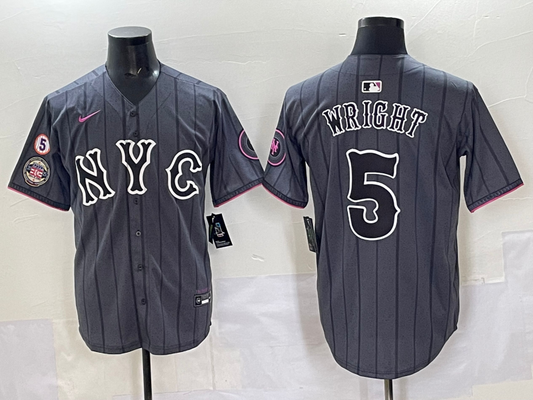 Men's New York Mets David Wright Graphite 2024 City Connect Player Jersey