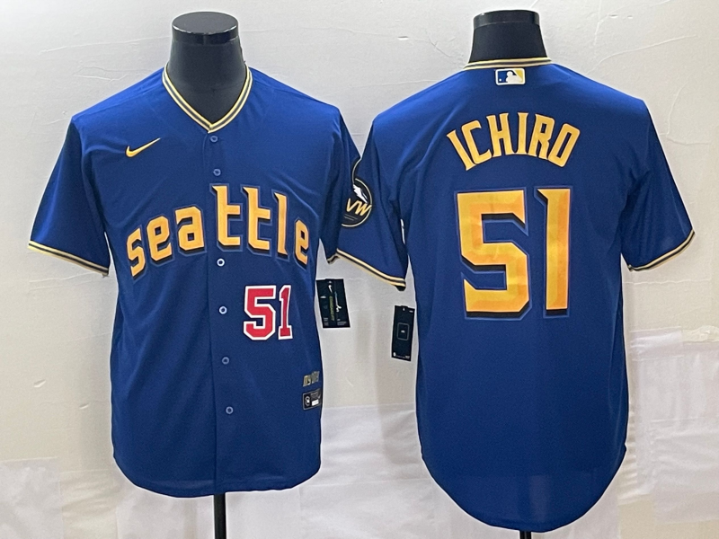 Men's Seattle Mariners Ichiro Suzuki Royal 2023 City Connect Replica Player Jersey