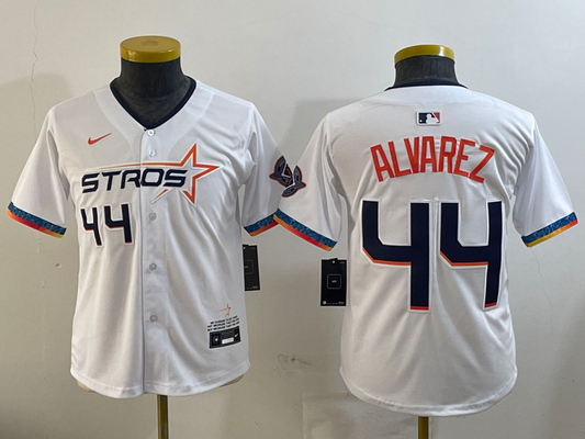 YOUTH Houston Astros Yordan Alvarez White 2025 City Connect Player Jersey