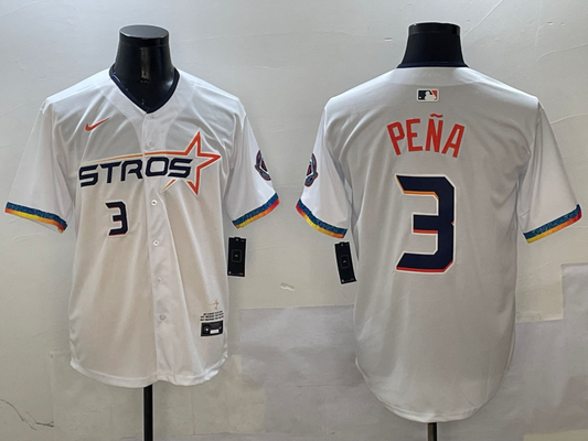 Men's Houston Astros Yordan Alvarez White 2025 City Connect Player Jersey