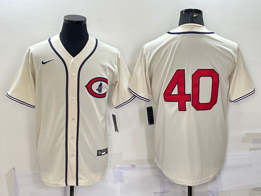 Men's Chicago Cubs Willson Contreras Cream 2022 at Field of Dreams Game Player Jersey