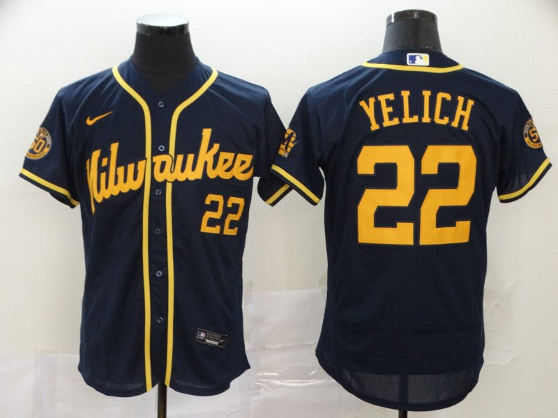Men's Christian Yelich Milwaukee Brewers Player Jersey - Flex Base