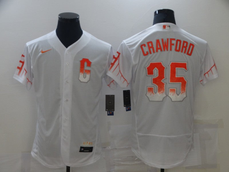 Men's San Francisco Giants Brandon Crawford White 2021 City Connect Replica Jersey