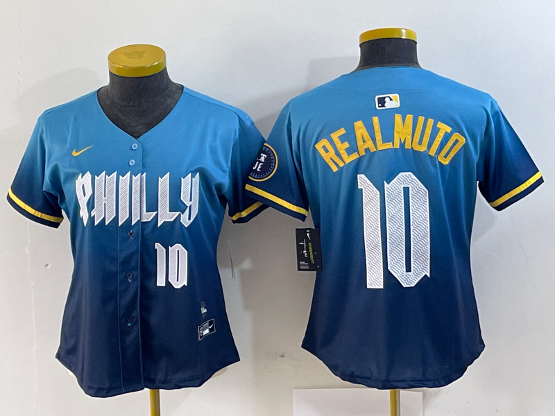 WOMEN J.T. Realmuto Philadelphia Phillies  Blue 2024 City Connect Player Jersey
