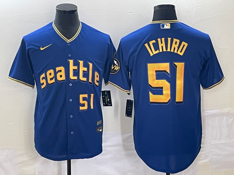 Men's Seattle Mariners Ichiro Suzuki Royal 2023 City Connect Replica Player Jersey