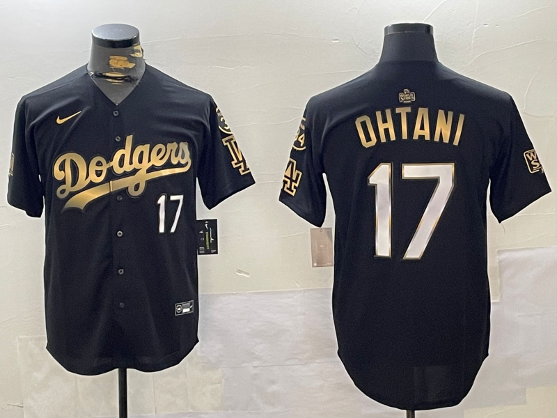 Men's Shohei Ohtani Los Angeles Dodgers 2024 World Series Champions Black/Gold Jersey