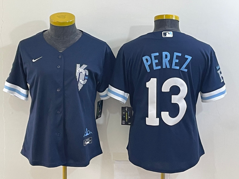 Women's Kansas City Royals Salvador Perez 2022 City Connect Replica Jersey - Navy
