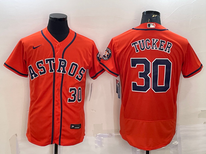 Men's Houston Astros Kyle Tucker #30 2022 World Series Player Jersey -Flex Base