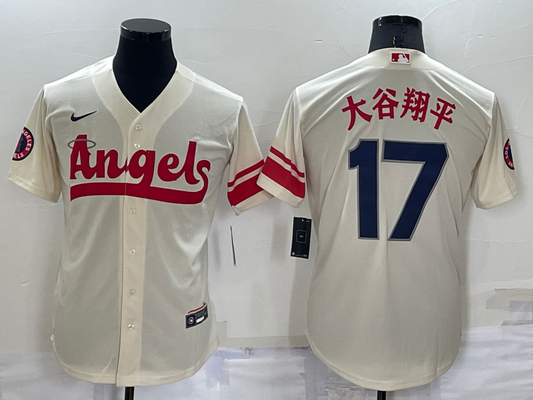 Men's Shohei Ohtani Los Angeles Angels  Cream 2022 City Connect Player Jersey