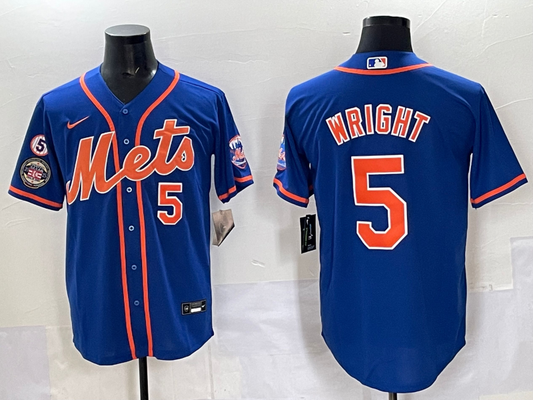 Men's David Wright #5 New York Mets Player Royal Jersey