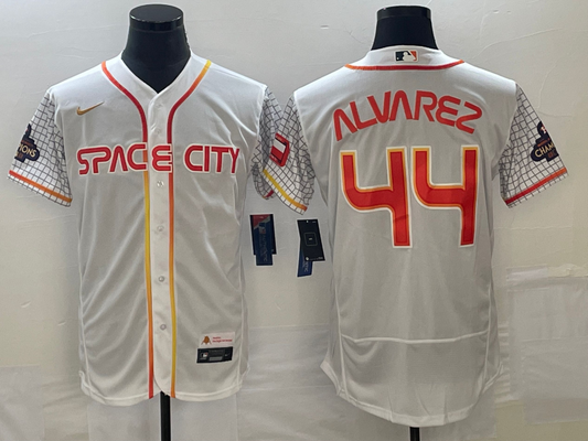 Men's Yordan Alvarez #44 Houston Astros  White 2022 City Connect Jersey