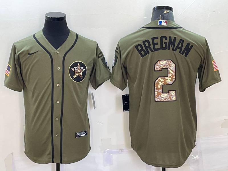 Men's Alex Bregman Houston Astros 2022 World Series Player Jersey - Olive
