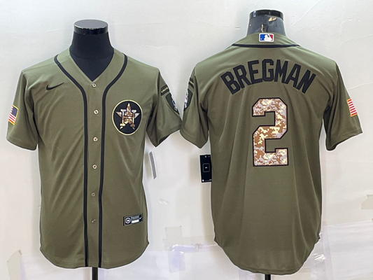 Men's Alex Bregman Houston Astros 2022 World Series Player Jersey - Olive