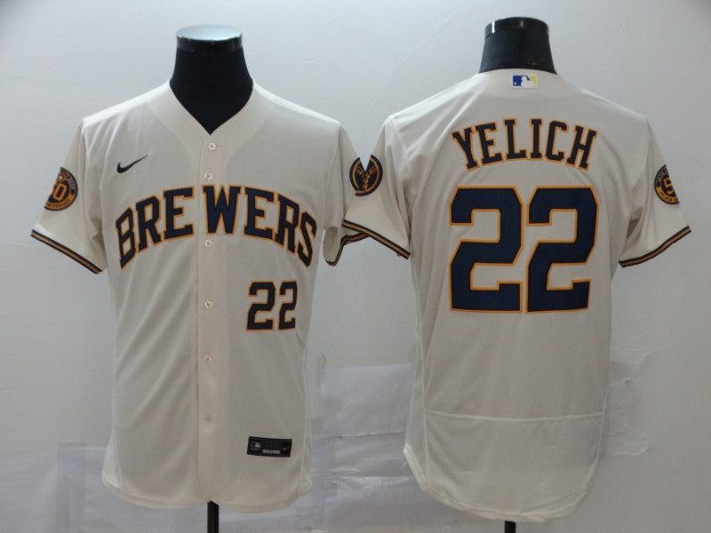 Men's Christian Yelich Milwaukee Brewers Player Jersey - Flex Base