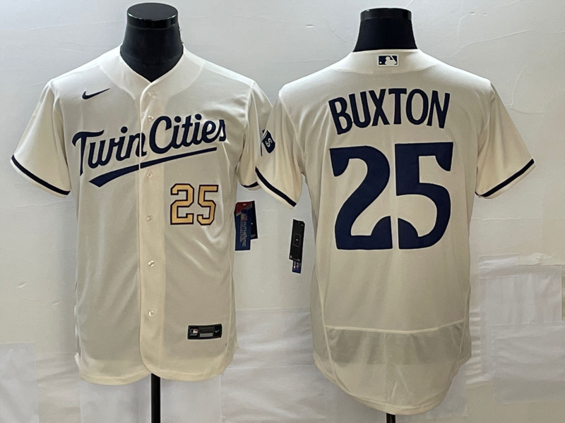 Men's Minnesota Twins  Byron Buxton Cream Authentic Jersey