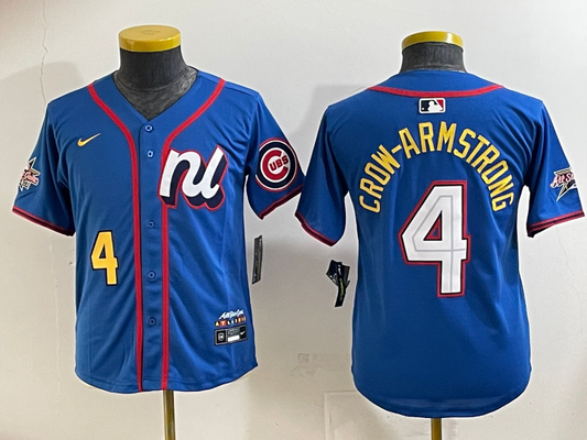Youth National League Pete Crow-Armstrong Blue 2025 All-Star Jersey