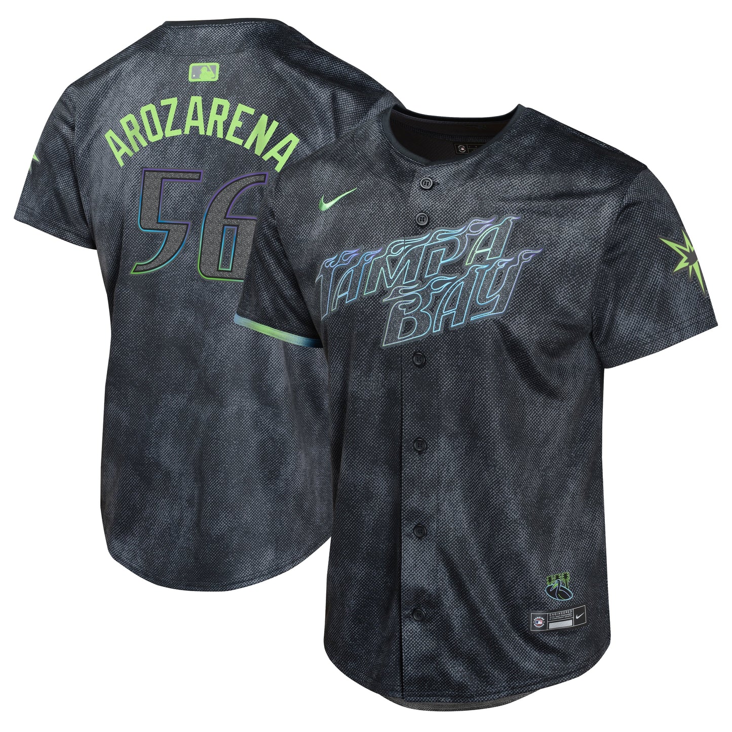 YOUTH Tampa Bay Rays Randy Arozarena Charcoal 2024 City Connect Player Jersey
