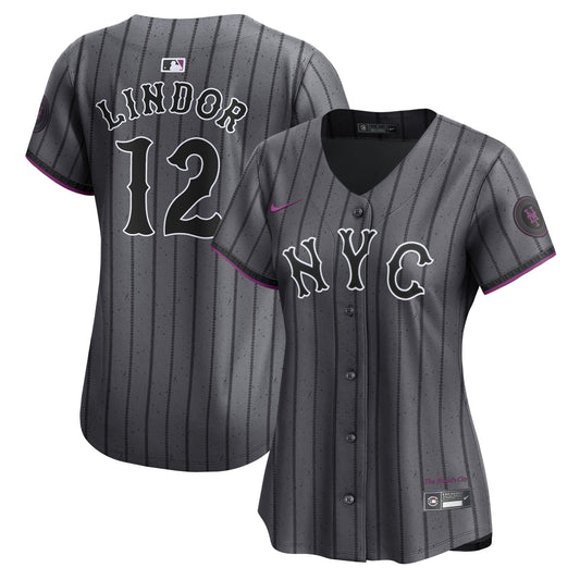 Women's New York Mets Francisco Lindor Graphite 2024 City Connect Player Jersey