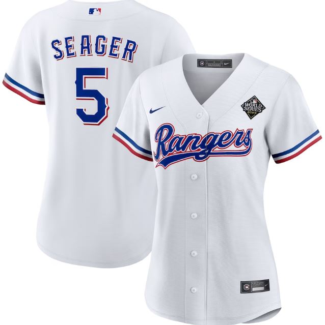 Women's Texas Rangers Corey Seager White 2023 World Series Replica Player Jersey