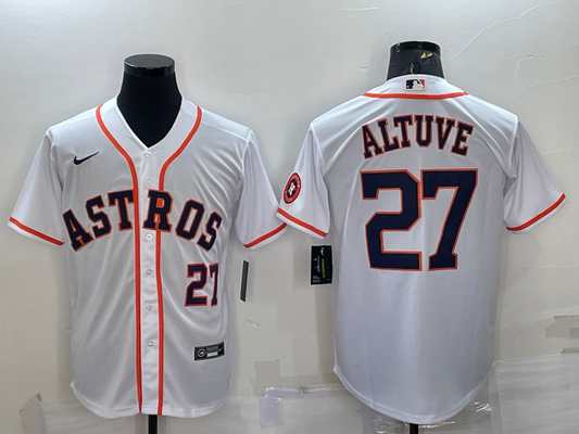 Men's Houston Astros Jose Altuve #27 2022 World Series Player Jersey