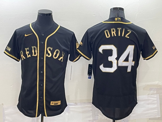 Men's Boston Red Sox David Ortiz Player Black Jersey