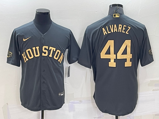 Men's Yordan Alvarez #44 Houston Astros  Charcoal  2022 ALL STAR GAME Jersey
