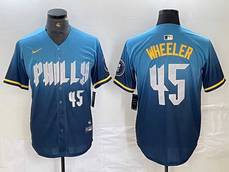 Men's Zack Wheeler Philadelphia Phillies  Blue 2024 City Connect Player Jersey
