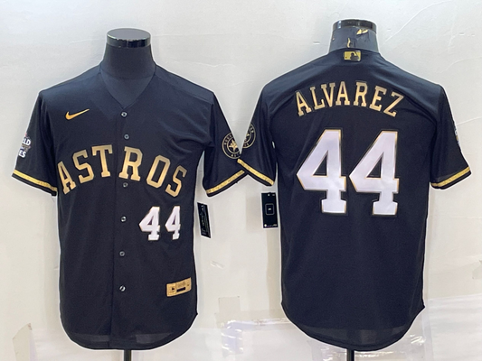 Men's Houston Astros  Yordan Alvarez #44 2022 World Series Black Jersey
