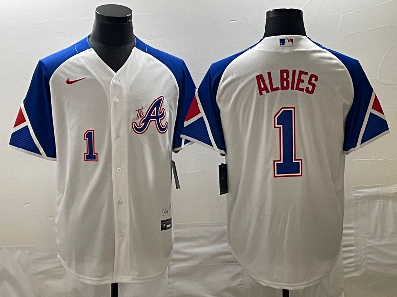 Men's Atlanta Braves Ozzie Albies  White 2023 City Connect Player Jersey