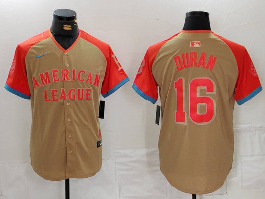 Men's American League Jarren Duran Cream 2024 All-Star Game Player Jersey