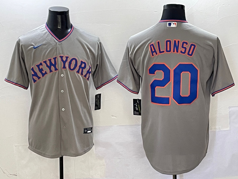Men's Pete Alonso #20 New York Mets Player Gray Jersey