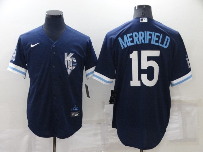 Men's Kansas City Royals Whit Merrifield 2022 City Connect Replica Jersey - Navy