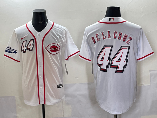 Men's Cincinnati Reds Elly De La Cruz White 2025 Speedway Classic Home Jersey