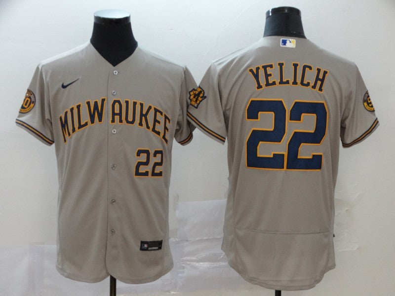 Men's Christian Yelich Milwaukee Brewers Player Jersey - Flex Base