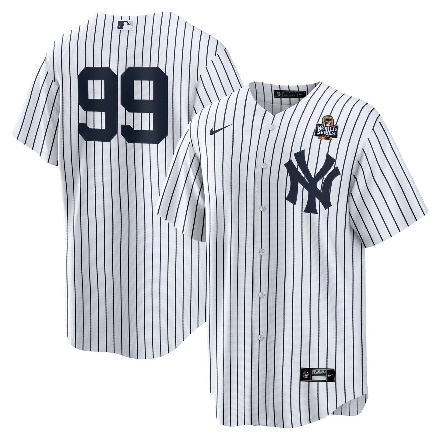 Men's New York Yankees Aaron Judge  White 2024 World Series Home  Player Jersey