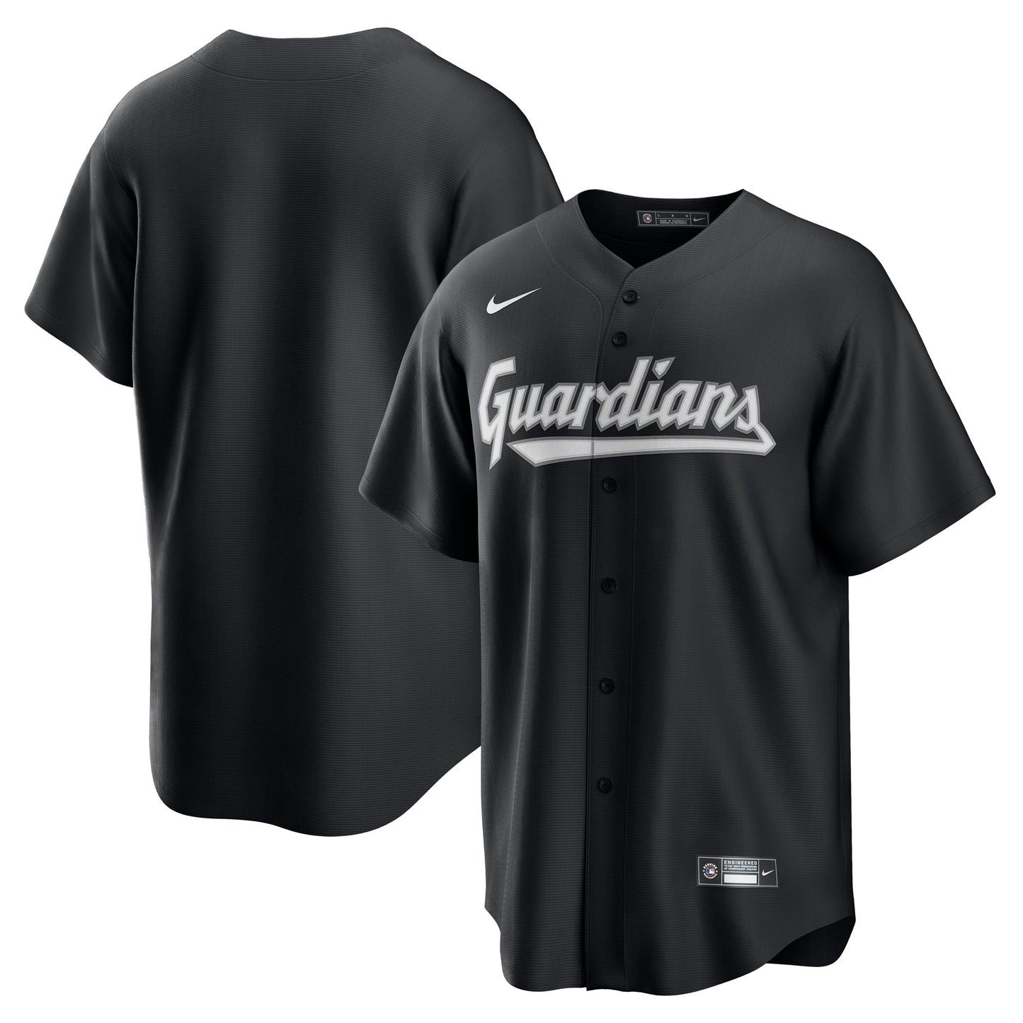 Men's Cleveland Guardians Black Lights Out Replica Jersey