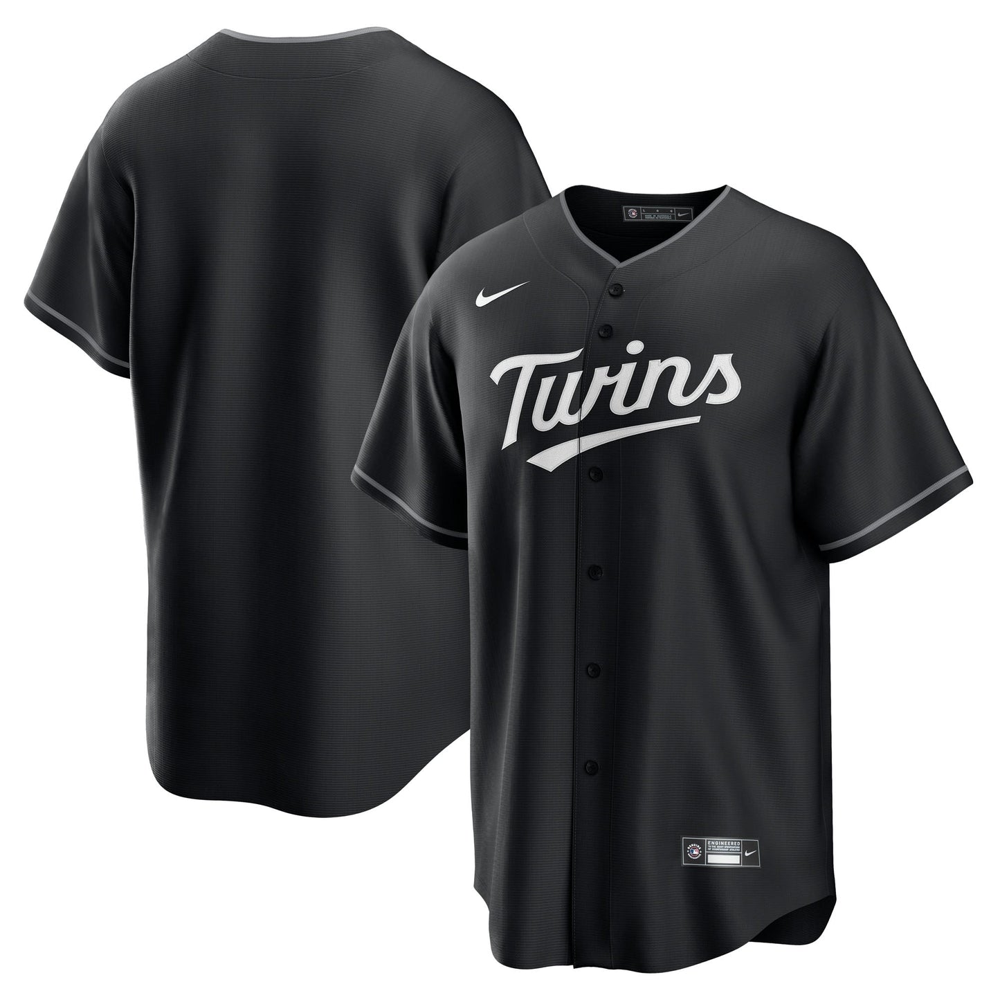 Men's Minnesota Twins Black Lights Out Replica Jersey