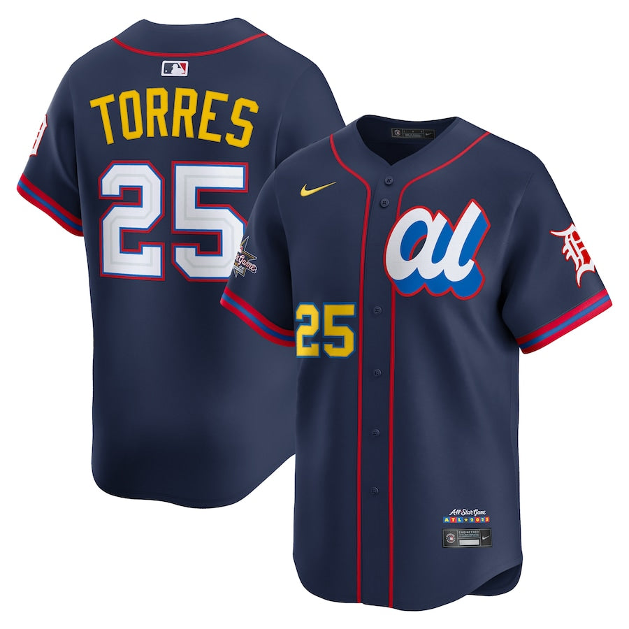 Men's American League Gleyber Torres Navy 2025 All-Star Player Jersey
