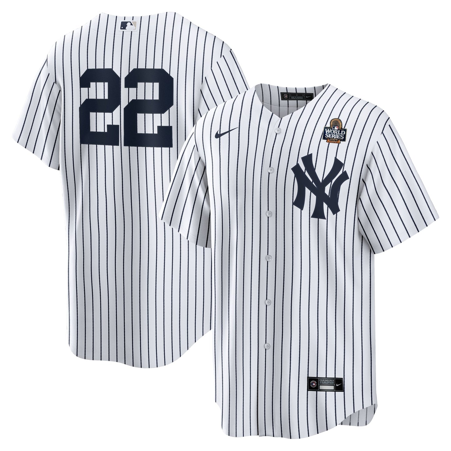 Men's New York Yankees Juan Soto  White 2024 World Series Home  Player Jersey