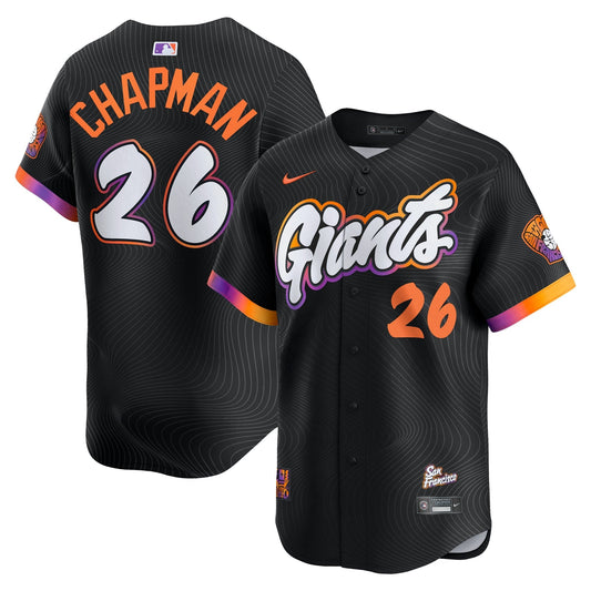 Men's San Francisco Giants Matt Chapman Anthracite 2025 City Connect Jersey