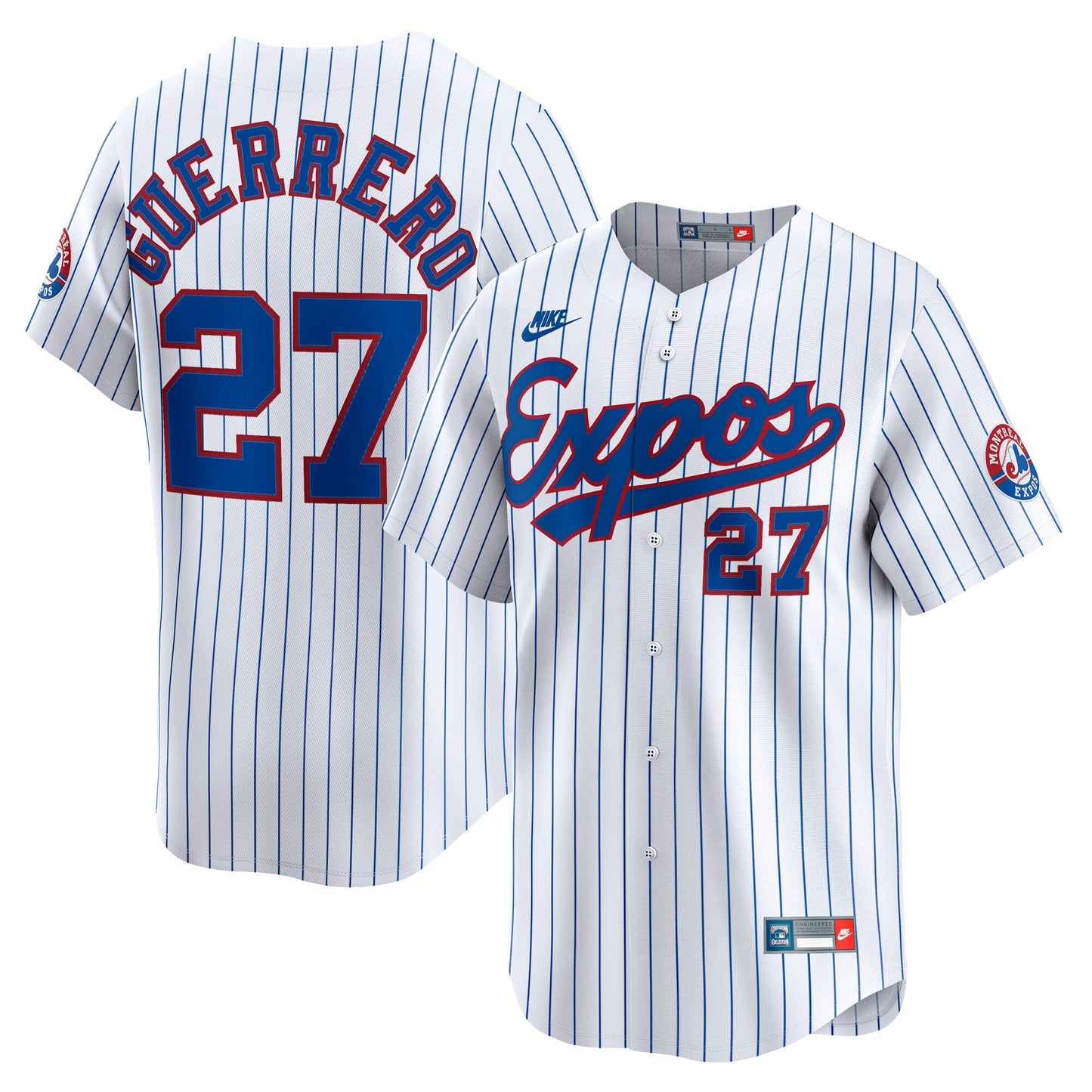 Men's Montreal Expos Vladimir Guerrero White Throwback Cooperstown Collection Jersey